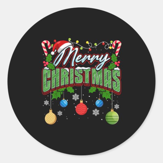 Merry Christmas Matching Family Merry Christmas Xm Ronde Sticker (Voorkant)