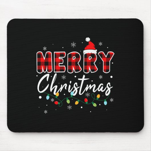 Merry Christmas Matching Family Pajamas Santa Holi Muismat (Voorkant)