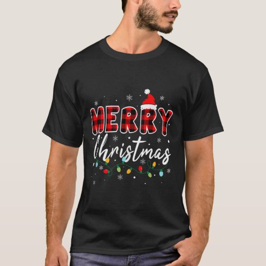 Merry Christmas Matching Family Pajamas Santa Holi T-shirt (Voorkant)