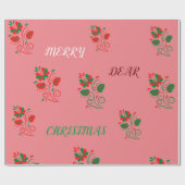 Merry Christmas Matte Pink Cadeaupapier (Vlak)