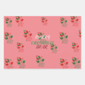 Merry Christmas Matte Pink Inpakpapier Vel (Voorkant)