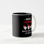 Merry Christmas - May All Your Teeth Be White Tweekleurige Koffiemok (Voorkant rechts)
