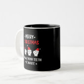 Merry Christmas - May All Your Teeth Be White Tweekleurige Koffiemok (Voorkant links)
