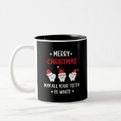 Merry Christmas - May All Your Teeth Be White Tweekleurige Koffiemok (Links)