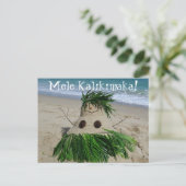 Merry Christmas/Mele Kalikimaka Snowman Sandman Feestdagenkaart (Staand voorkant)