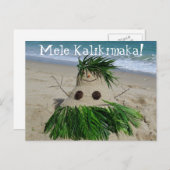 Merry Christmas/Mele Kalikimaka Snowman Sandman Feestdagenkaart (Voorkant / Achterkant)