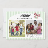 Merry Christmas Memories Bow Photo Feestdagenkaart (Voorkant)