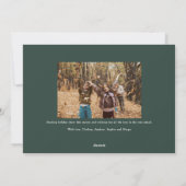 Merry Christmas memories three photo green Feestdagenkaart (Achterkant)