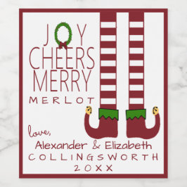Merry Christmas Merlot wijnlabel personaliseren Wijn Etiket
