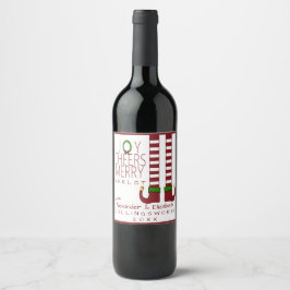 Merry Christmas Merlot wijnlabel personaliseren Wijn Etiket