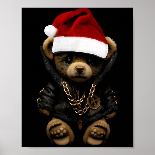 Merry Christmas Merry 2025 Teddy Fashion Rap Teddy Poster (Voorkant)