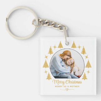Merry Christmas Merry As A Mother White Gold Photo Sleutelhanger