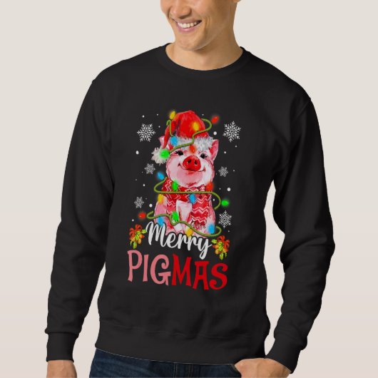 Merry Christmas Merry Pigmas Cute Pig  Xmas 2 Trui (Voorkant)