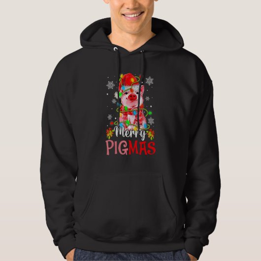 Merry Christmas Merry Pigmas Cute Pig  Xmas  3 Hoodie (Voorkant)