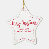 Merry Christmas Message Star Keramisch Ornament (Links)