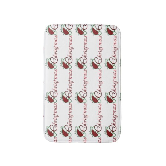 **MERRY CHRISTMAS** MET SANTA HAT BADMAT (Voorkant Verticaal)