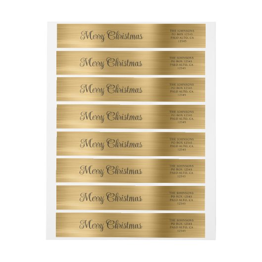 Merry Christmas Metallic Gold (Vel)