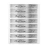 Merry Christmas Metallic Zilver Zwart (Vel)