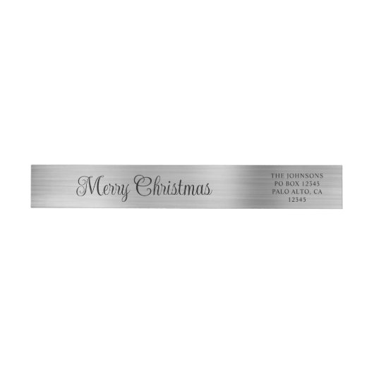Merry Christmas Metallic Zilver Zwart (Individueel)