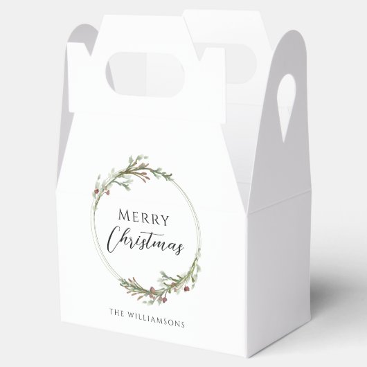 Merry Christmas Minimalist Wreath Bedankdoosjes (Geopend)