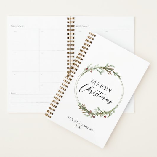 Merry Christmas Minimalist Wreath Planner (Display)
