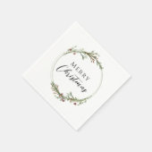Merry Christmas Minimalist Wreath White Servet (Hoek)