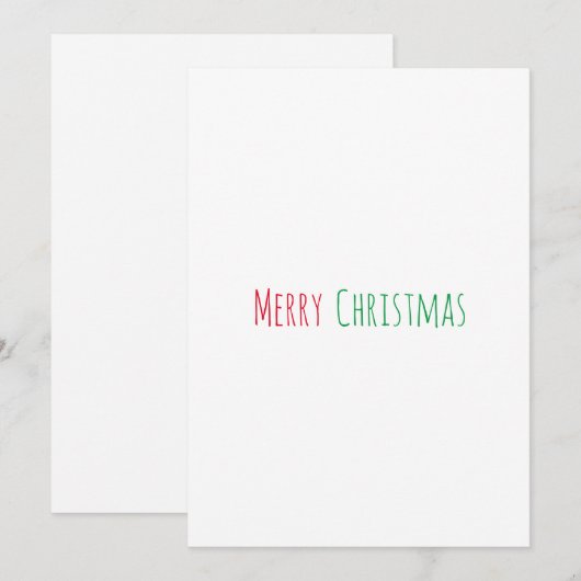 Merry Christmas minimalistische eenvoudige vakanti Feestdagenkaart (Voorkant / Achterkant)