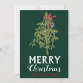MERRY CHRISTMAS Mistletoe Botanical Handmade Custo Kaart (Voorkant)