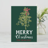 MERRY CHRISTMAS Mistletoe Botanical Handmade Custo Kaart (Staand voorkant)
