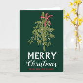 MERRY CHRISTMAS Mistletoe Botanical Handmade Custo Kaart (Gele Bloem)