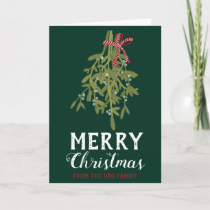 MERRY CHRISTMAS Mistletoe Botanical Handmade Custo Kaart