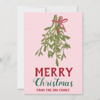 MERRY CHRISTMAS Mistletoe Botanical Handmade Custo