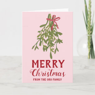 MERRY CHRISTMAS Mistletoe Botanical Handmade Kaart