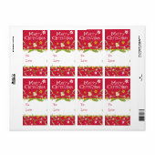 Merry Christmas mistletoe cadeau label rood (to/lo (Full Sheet)