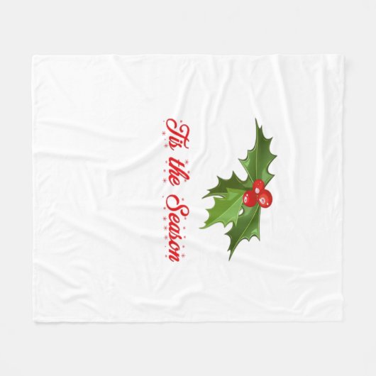 Merry Christmas Mistletoe Fleece Deken (Voorkant (Horizontaal))