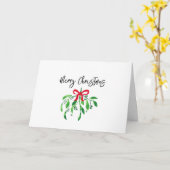 MERRY CHRISTMAS Mistletoe HAPPY NEW YEAR Feestelij Kaart (Gele Bloem)