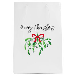 MERRY CHRISTMAS Mistletoe Kiss Feestelijke Vakanti Medium Cadeauzakje