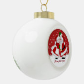 Merry Christmas Mistletoe Santa Ball Ornament (Links)