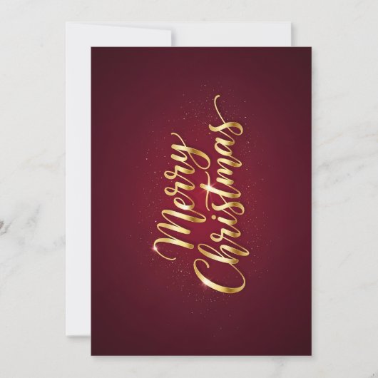 "Merry Christmas" mit goldglänzender Schrift Kaart (Voorkant)