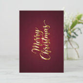 "Merry Christmas" mit goldglänzender Schrift Kaart (Staand voorkant)
