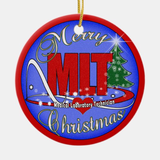 MERRY CHRISTMAS MLT ORNAMENT MEDICAL LAB TECH (Voorkant)