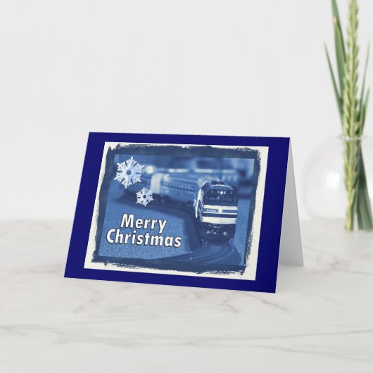 Merry Christmas Model Train Card Feestdagen Kaart (Voorkant)