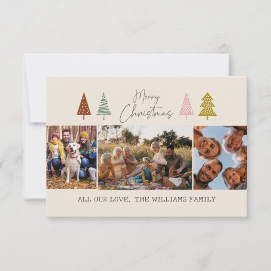 Merry Christmas Modern 3 PhotoCollage vakantie Kaa (Voorkant)