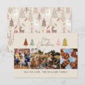 Merry Christmas Modern 3 PhotoCollage vakantie Kaa (Voorkant / Achterkant)