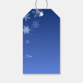 Merry Christmas Modern Blue Snowflakes Cadeaulabel (Achterkant)