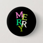 Merry Christmas Modern Bright Holiday  Ronde Button 5,7 Cm (Voorkant)