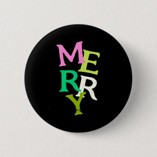 Merry Christmas Modern Bright Holiday  Ronde Button 5,7 Cm