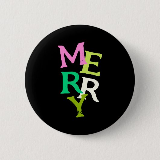 Merry Christmas Modern Bright Holiday  Ronde Button 5,7 Cm (Voorkant)