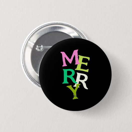 Merry Christmas Modern Bright Holiday  Ronde Button 5,7 Cm (Voorkant /achterkant)