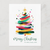 Merry Christmas Modern Colorful Feestdagenkaart (Voorkant)